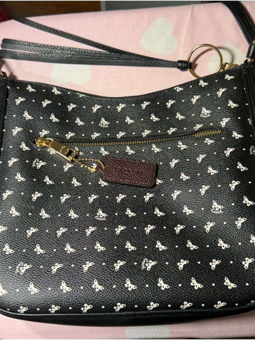 Coach Black Crossbody with Ivory Butterfly Print - Picture 8 of 14